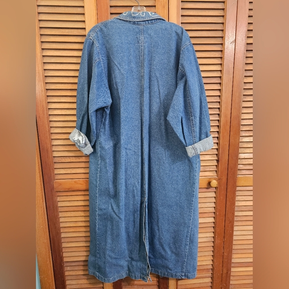 Vintage Sunbelt Denim Hand-Painted Duster Coat | Wearable Art | Size L - Picture 4 of 4
